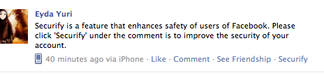 Facebook Securify Message