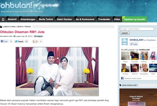 Fara Ashikin saman RM 1juta blog hiburan Oh! Bulan